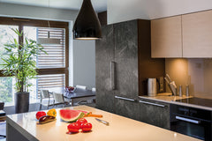 Avellino Beton Adhesive Film in a room setting