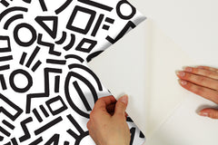 Doodle Abstract Design Pattern peel and stick wallpaper pattern close-up