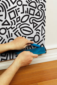 Doodle Abstract Design Pattern peel and stick wallpaper - how to stick