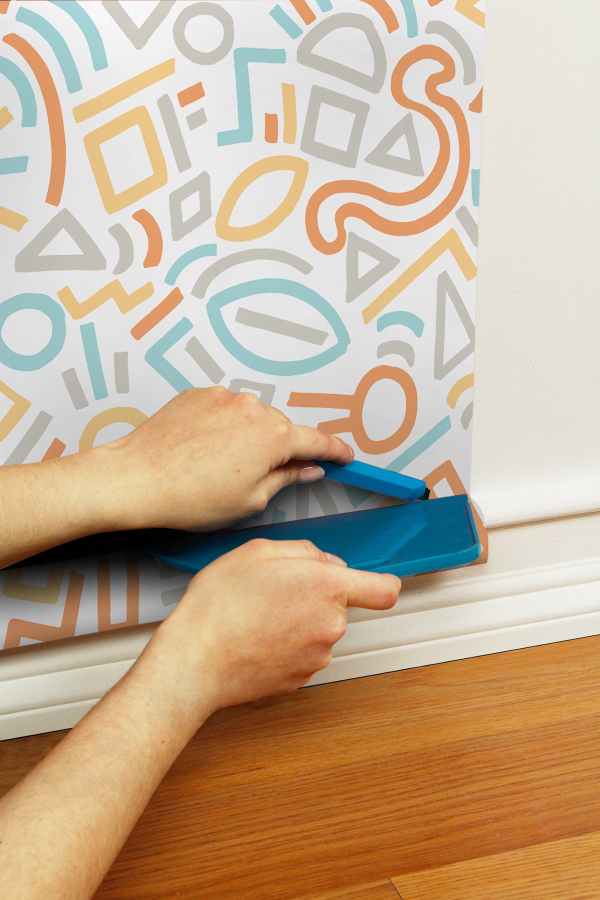 Doodle Abstract Design Pattern peel and stick wallpaper pattern close-up
