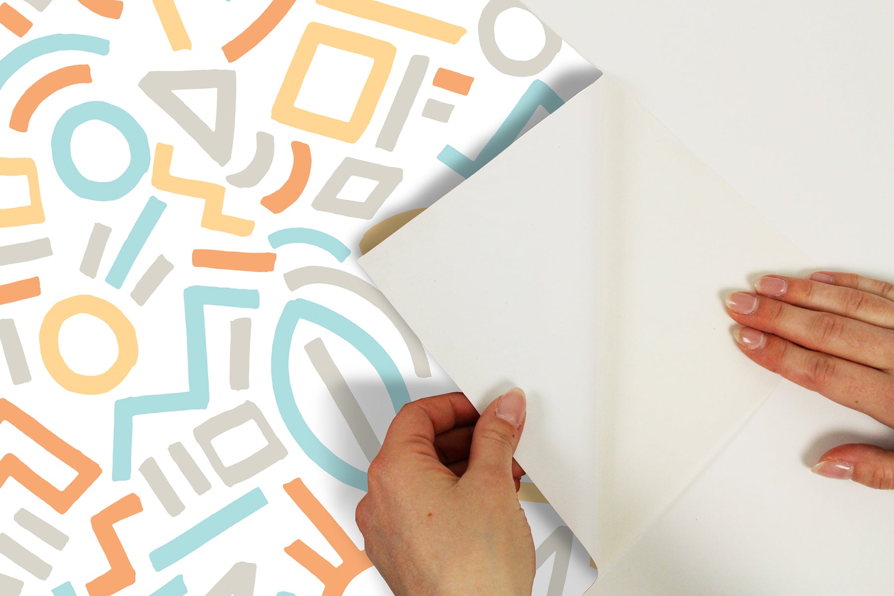 Doodle Abstract Design Pattern peel and stick wallpaper pattern close-up