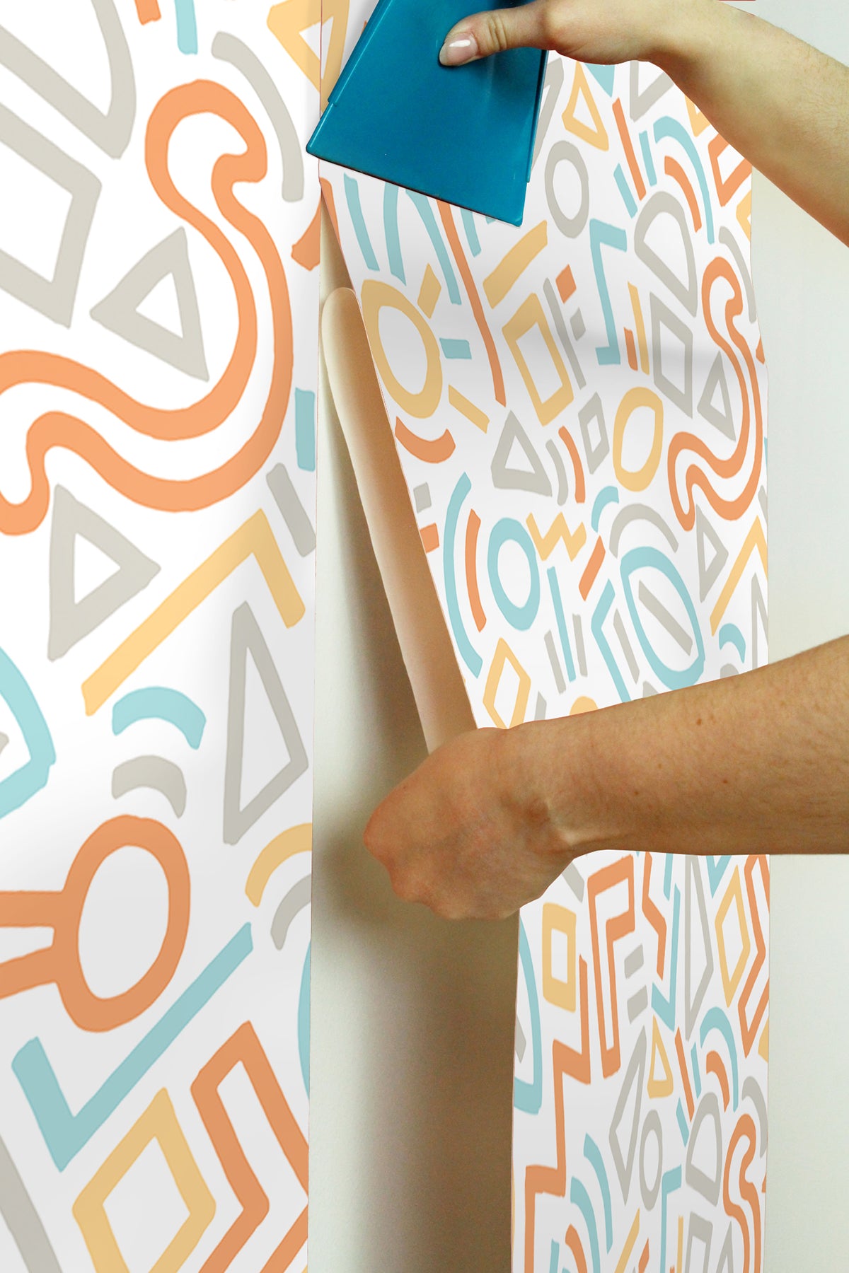 Doodle Abstract Design Pattern peel and stick wallpaper pattern close-up