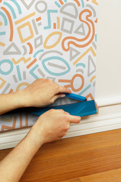 Doodle Abstract Design Pattern peel and stick wallpaper - how to stick
