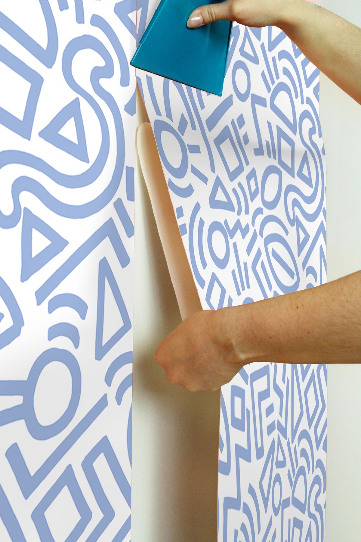 Doodle Abstract Design Pattern peel and stick wallpaper - how to stick