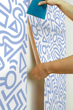 Doodle Abstract Design Pattern peel and stick wallpaper - how to stick