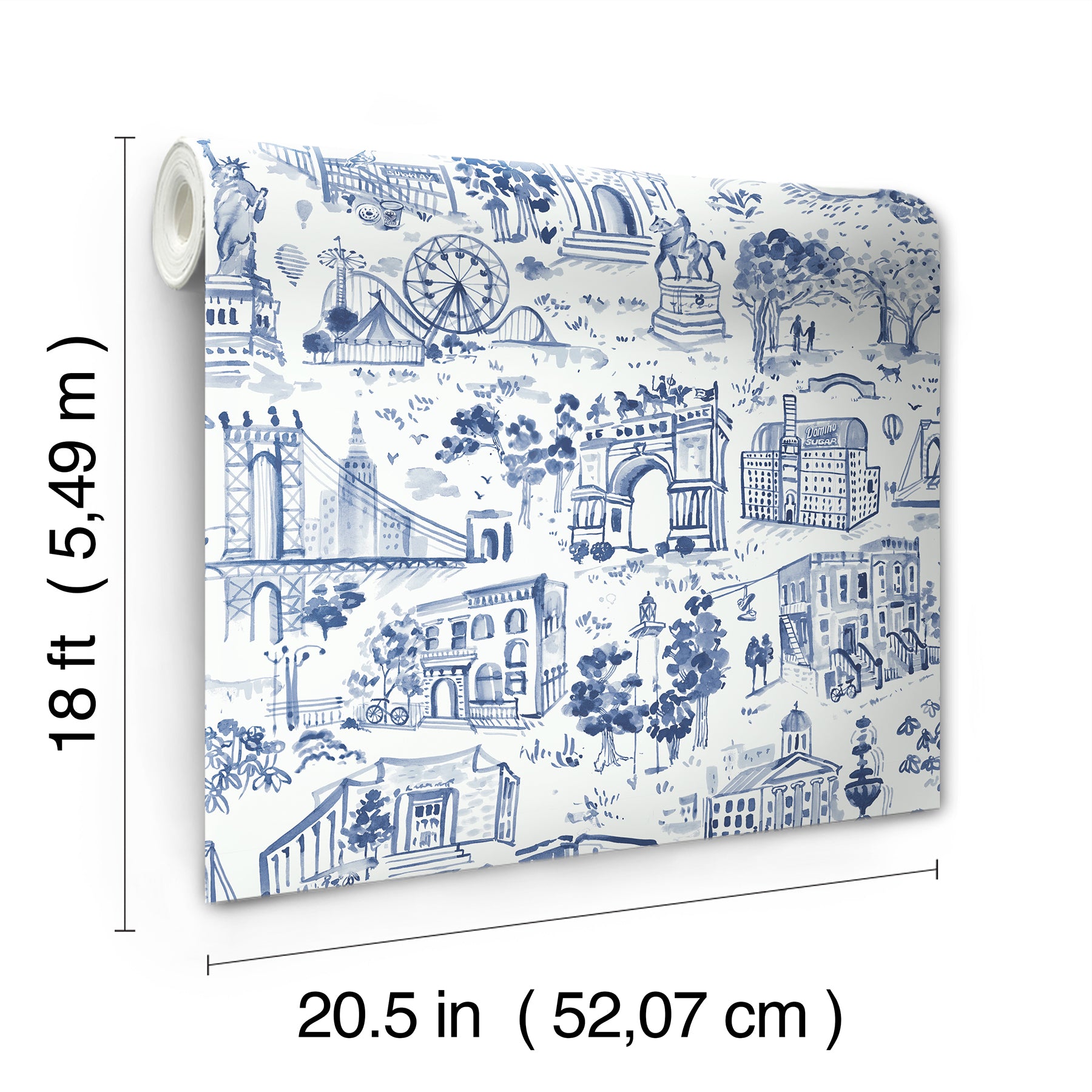 Toile de New York P&S Wallpaper - dimensions