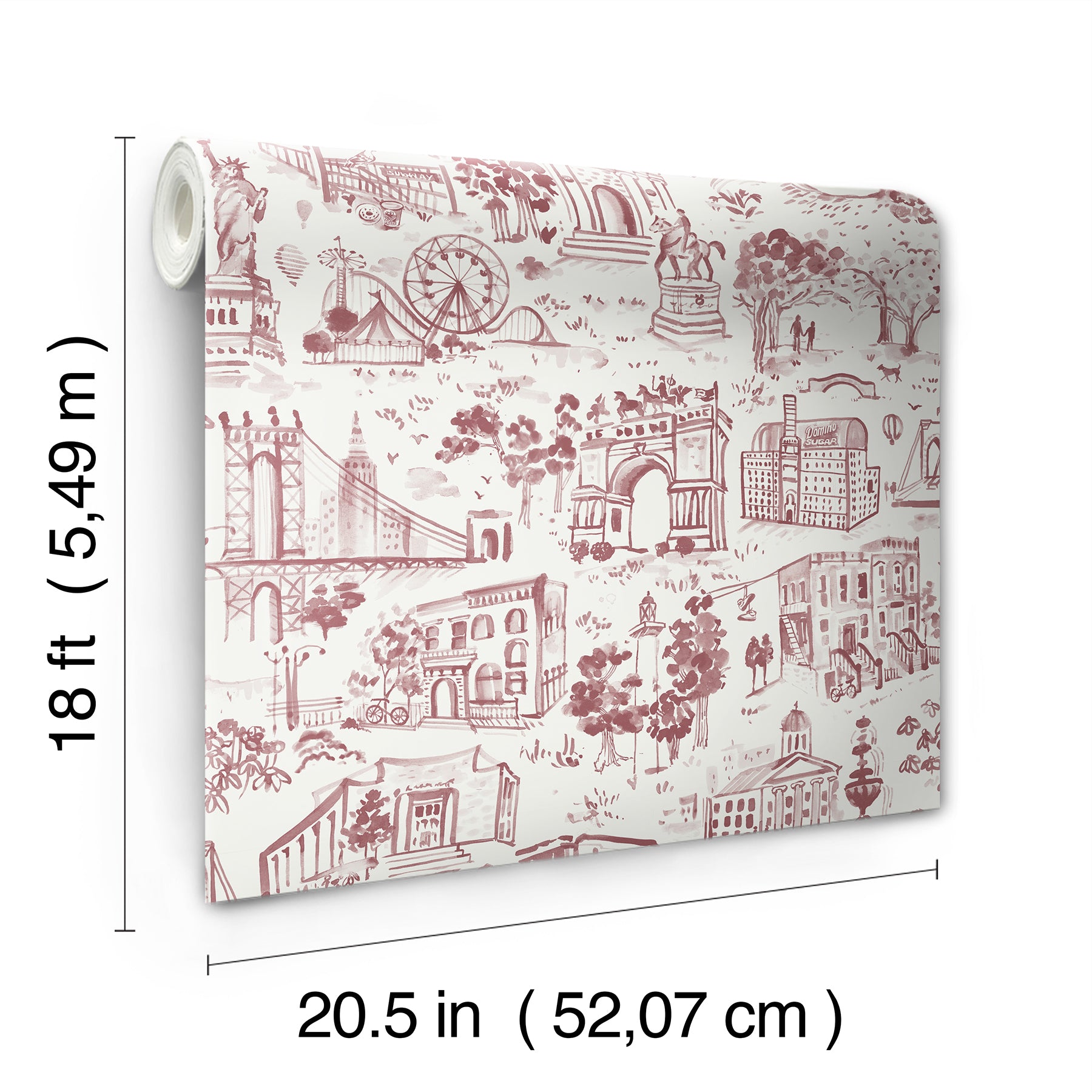 Toile de New York P&S Wallpaper - dimensions