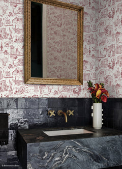 Toile de New York P&S Wallpaper in a room setting