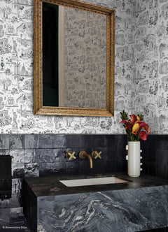 Toile de New York P&S Wallpaper in a room setting