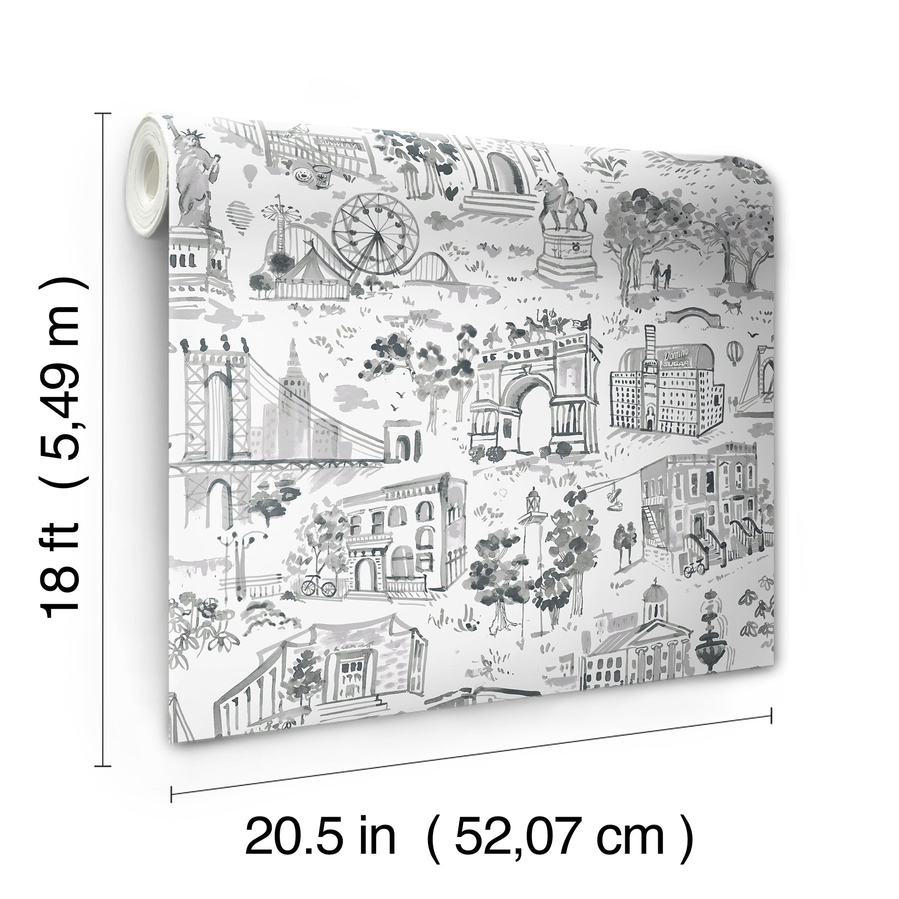 Toile de New York P&S Wallpaper - dimensions