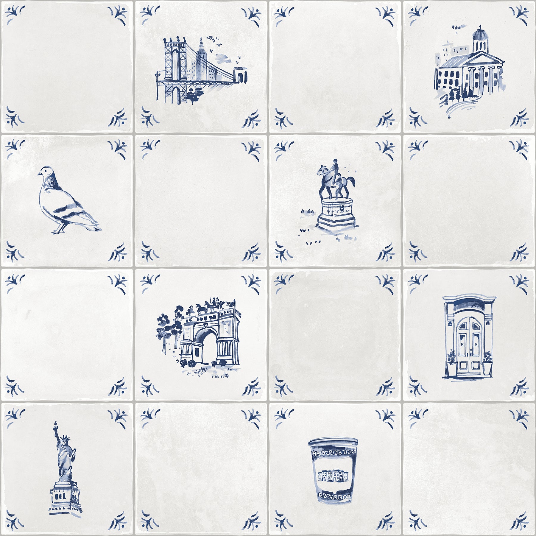 Brooklyn Delft P&S Wallpaper by WallPops