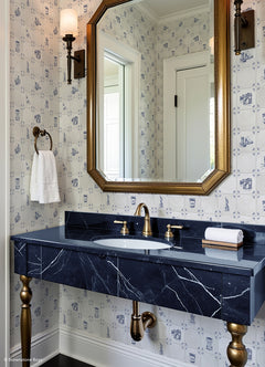 Brooklyn Delft P&S Wallpaper in a room setting