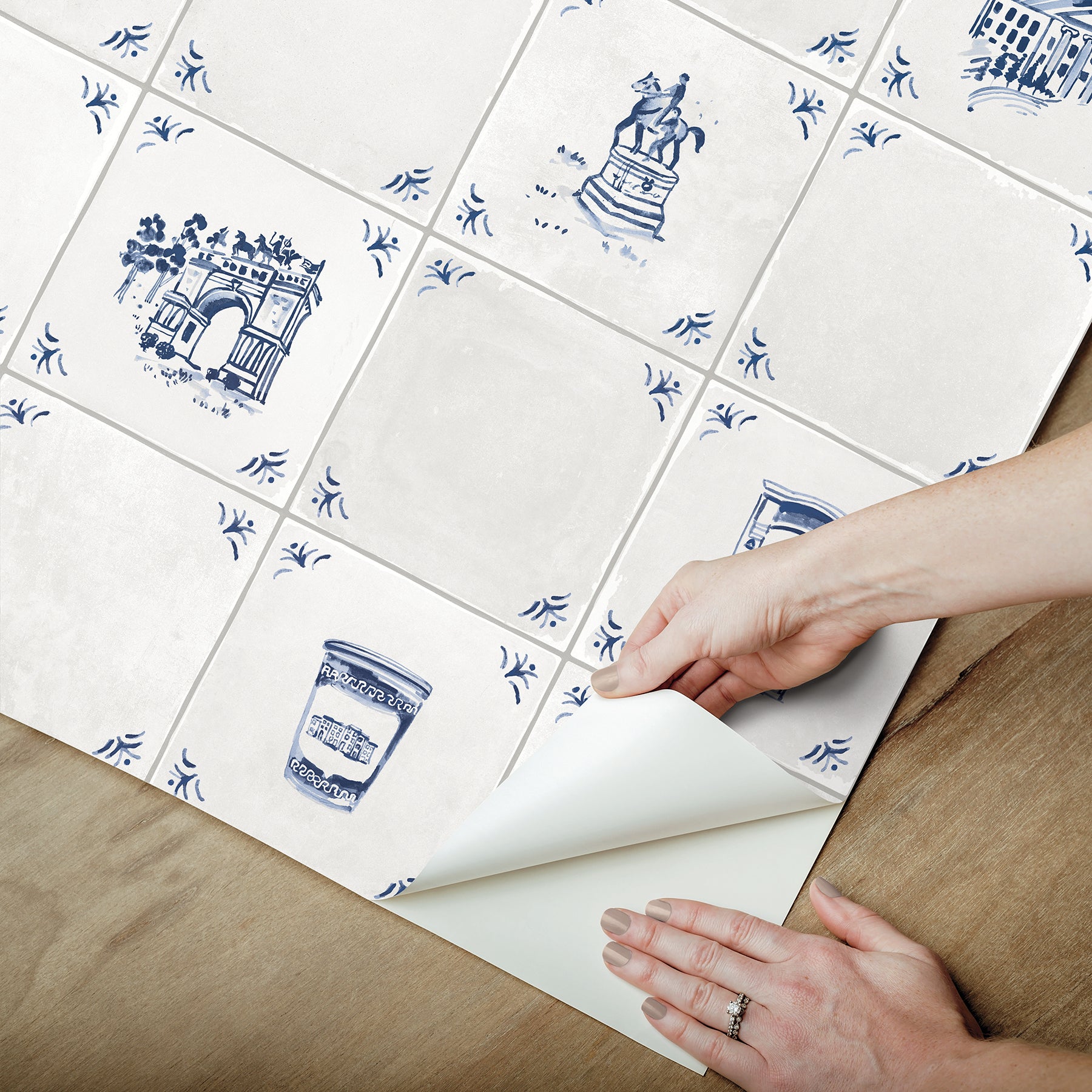 Brooklyn Delft P&S Wallpaper - how to peel