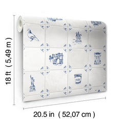Brooklyn Delft P&S Wallpaper - dimensions