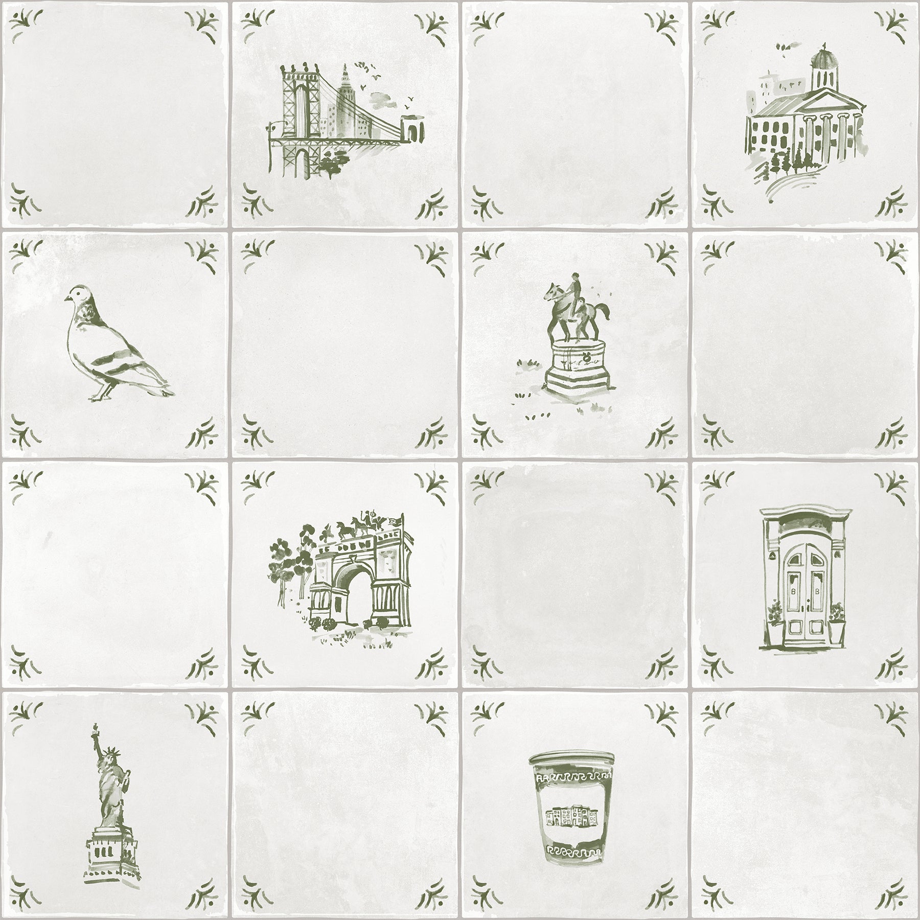 Brooklyn Delft P&S Wallpaper by WallPops