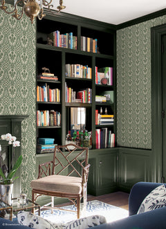 Brownstone Blooms P&S Wallpaper in a room setting