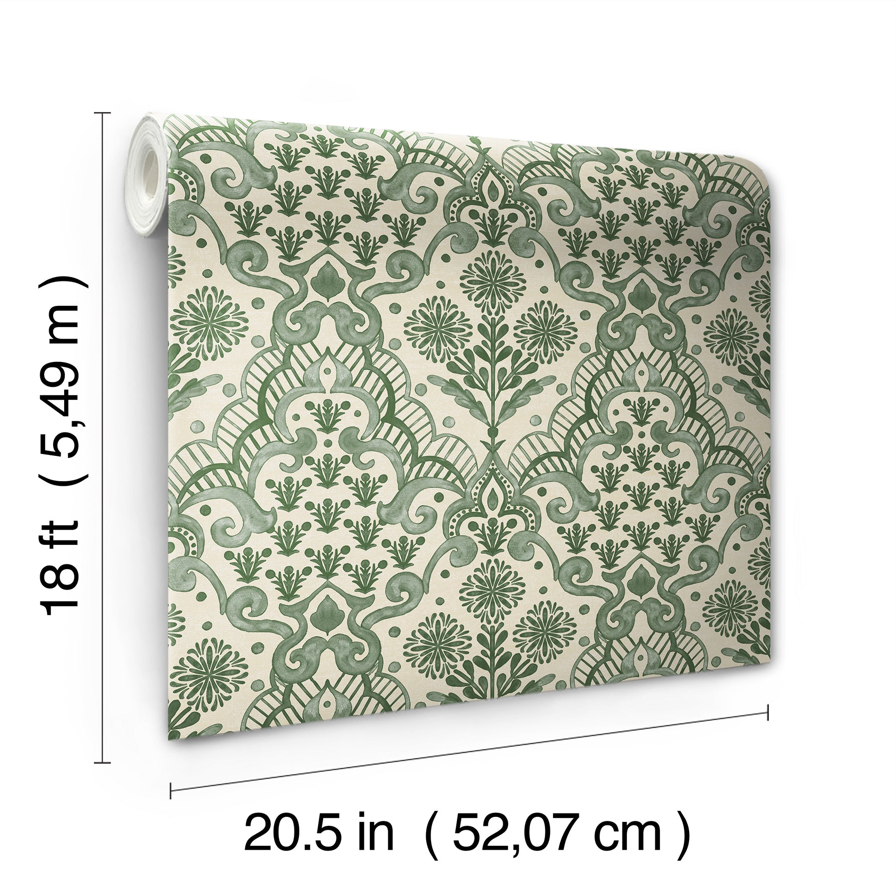 Brownstone Blooms P&S Wallpaper - dimensions