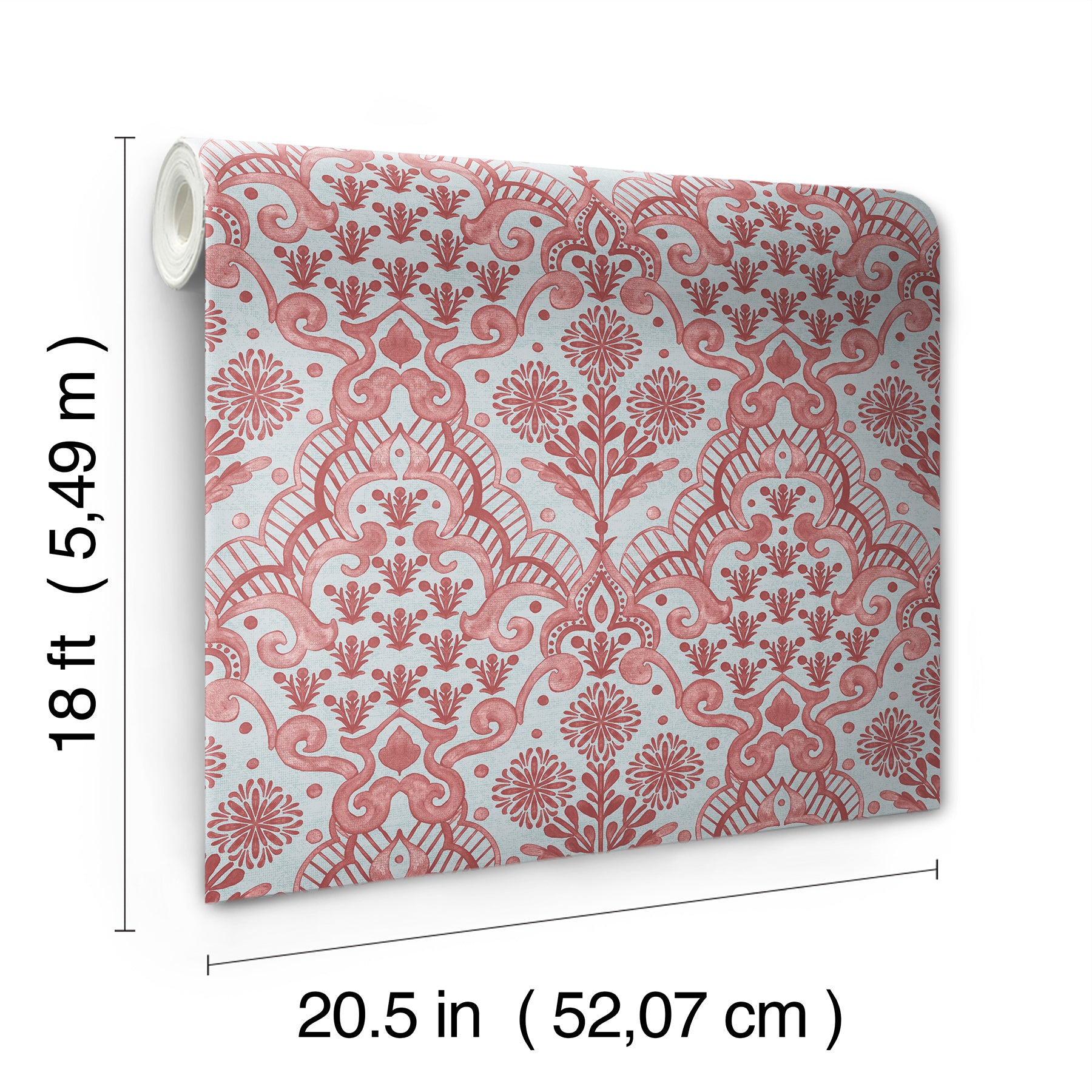 Brownstone Blooms P&S Wallpaper - dimensions
