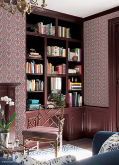 Brownstone Blooms P&S Wallpaper in a room setting