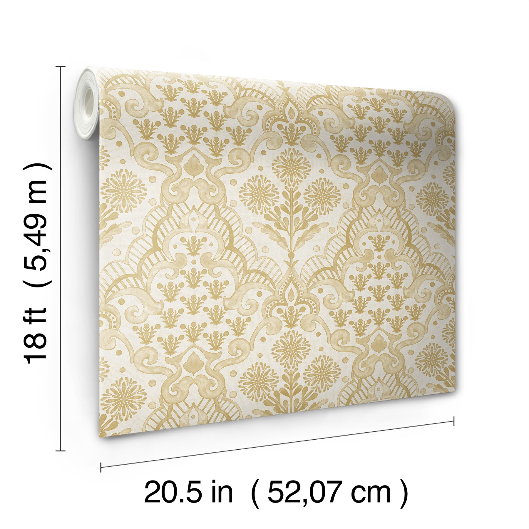 Brownstone Blooms P&S Wallpaper - dimensions