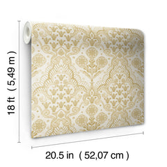 Brownstone Blooms P&S Wallpaper - dimensions