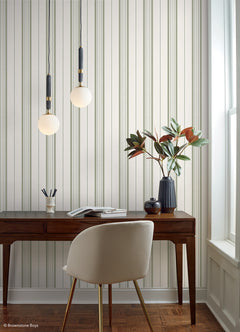 Townhouse Stripe P&S Wallpaper in a room setting