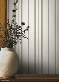 Townhouse Stripe P&S Wallpaper in a room setting