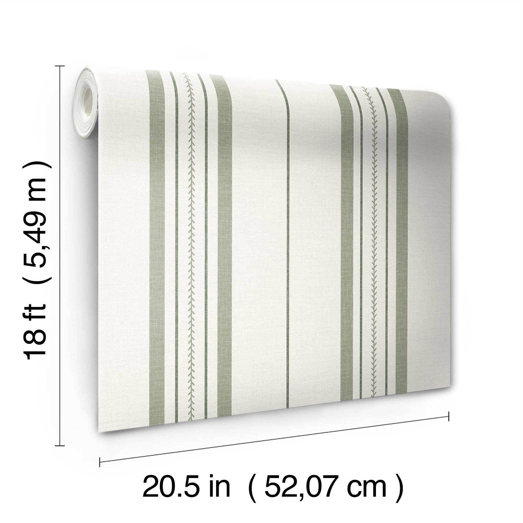 Townhouse Stripe P&S Wallpaper - dimensions