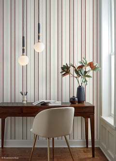Townhouse Stripe P&S Wallpaper in a room setting
