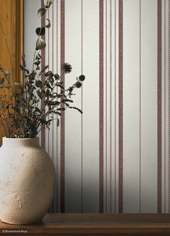 Townhouse Stripe P&S Wallpaper in a room setting