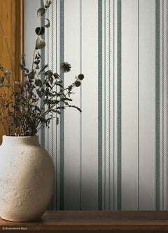 Townhouse Stripe P&S Wallpaper in a room setting