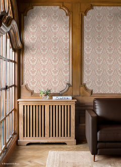 Brownstone Blooms P&S Wallpaper in a room setting