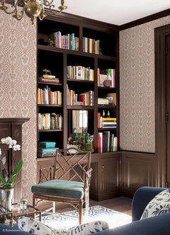 Brownstone Blooms P&S Wallpaper in a room setting