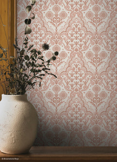Brownstone Blooms P&S Wallpaper in a room setting