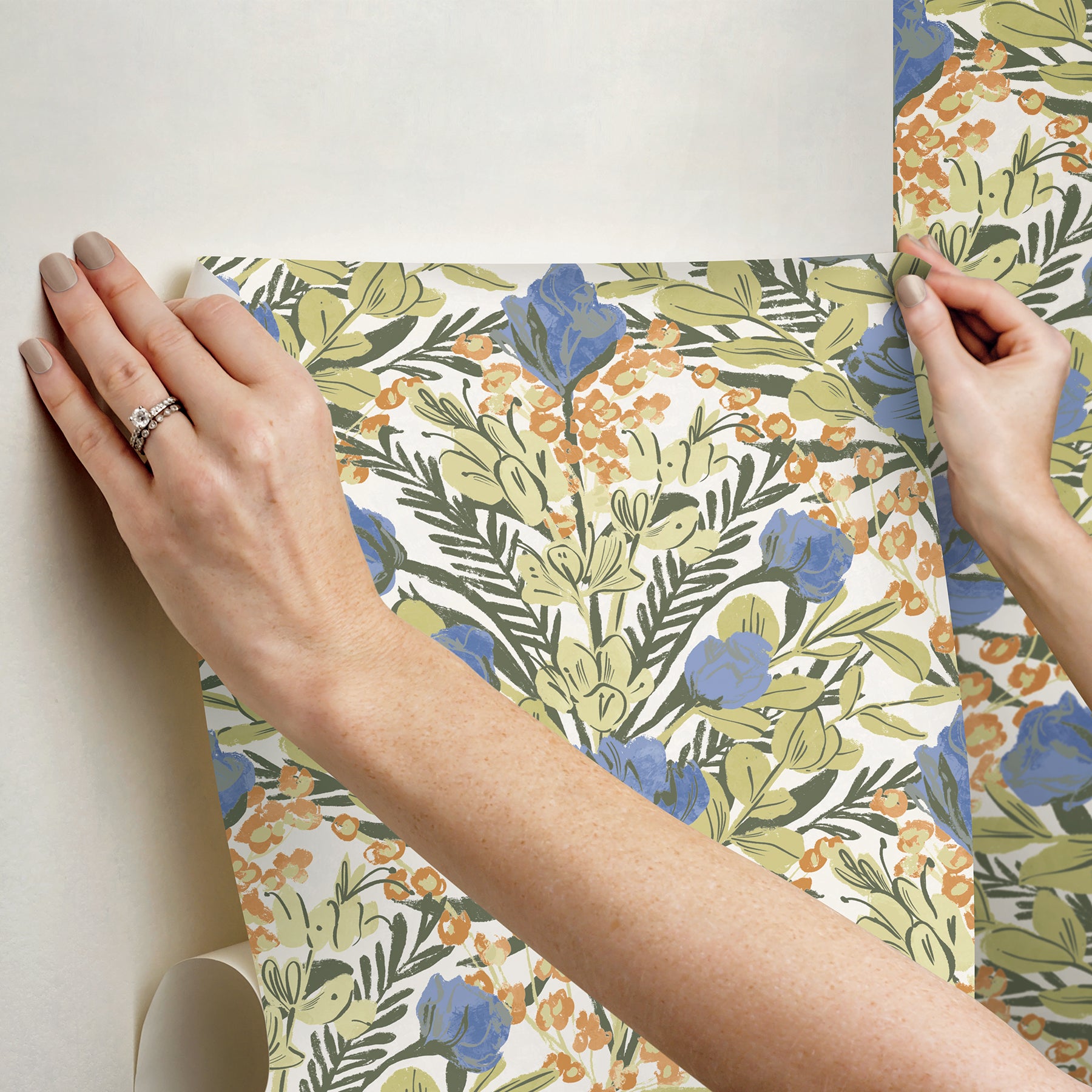 Moody June Blooms P&S Wallpaper - how to stick