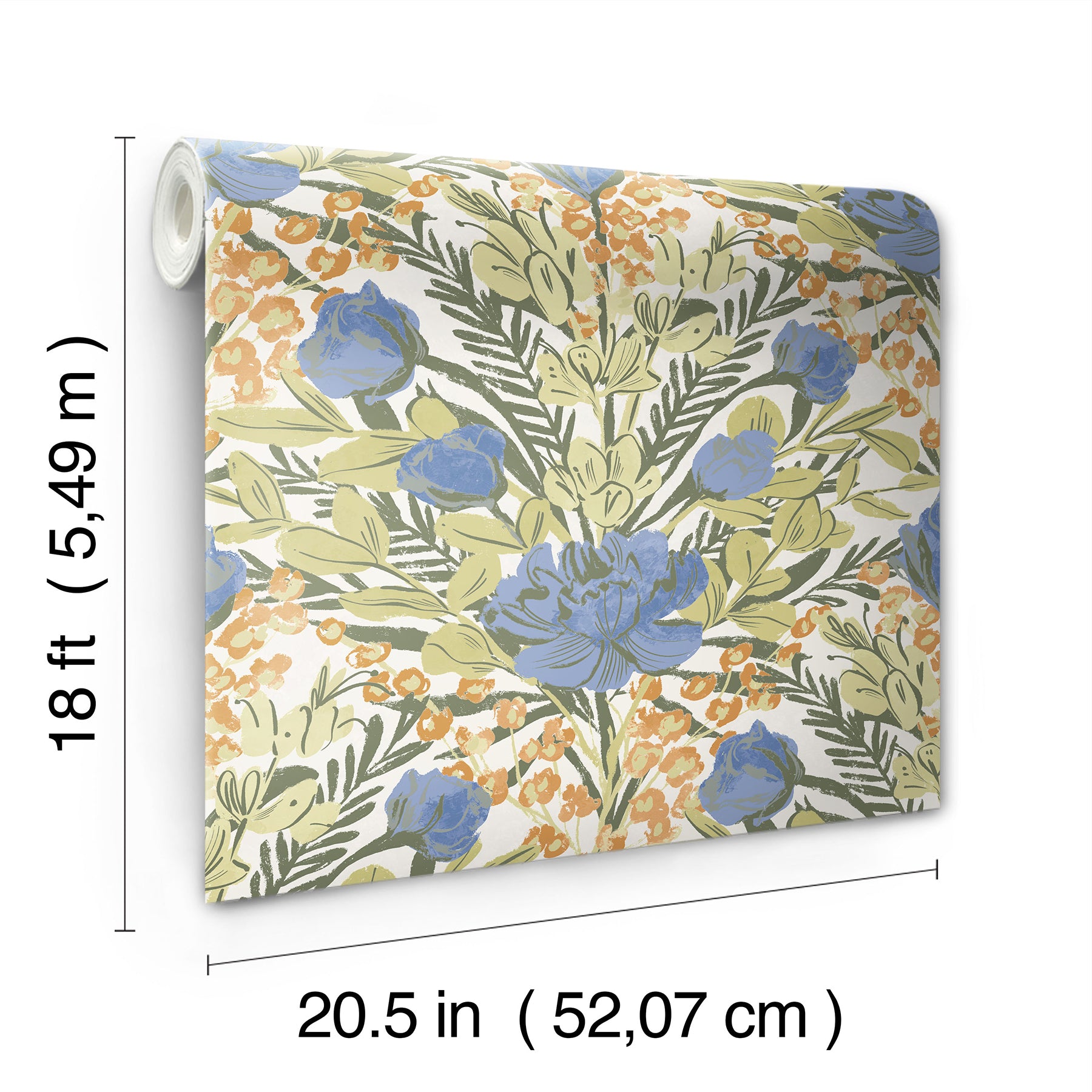 Moody June Blooms P&S Wallpaper - dimensions