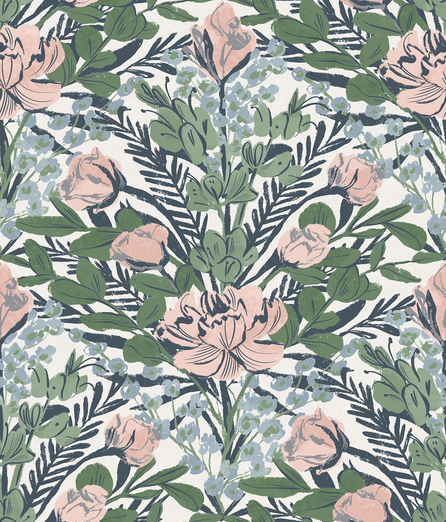 Moody June Blooms P&S Wallpaper by WallPops