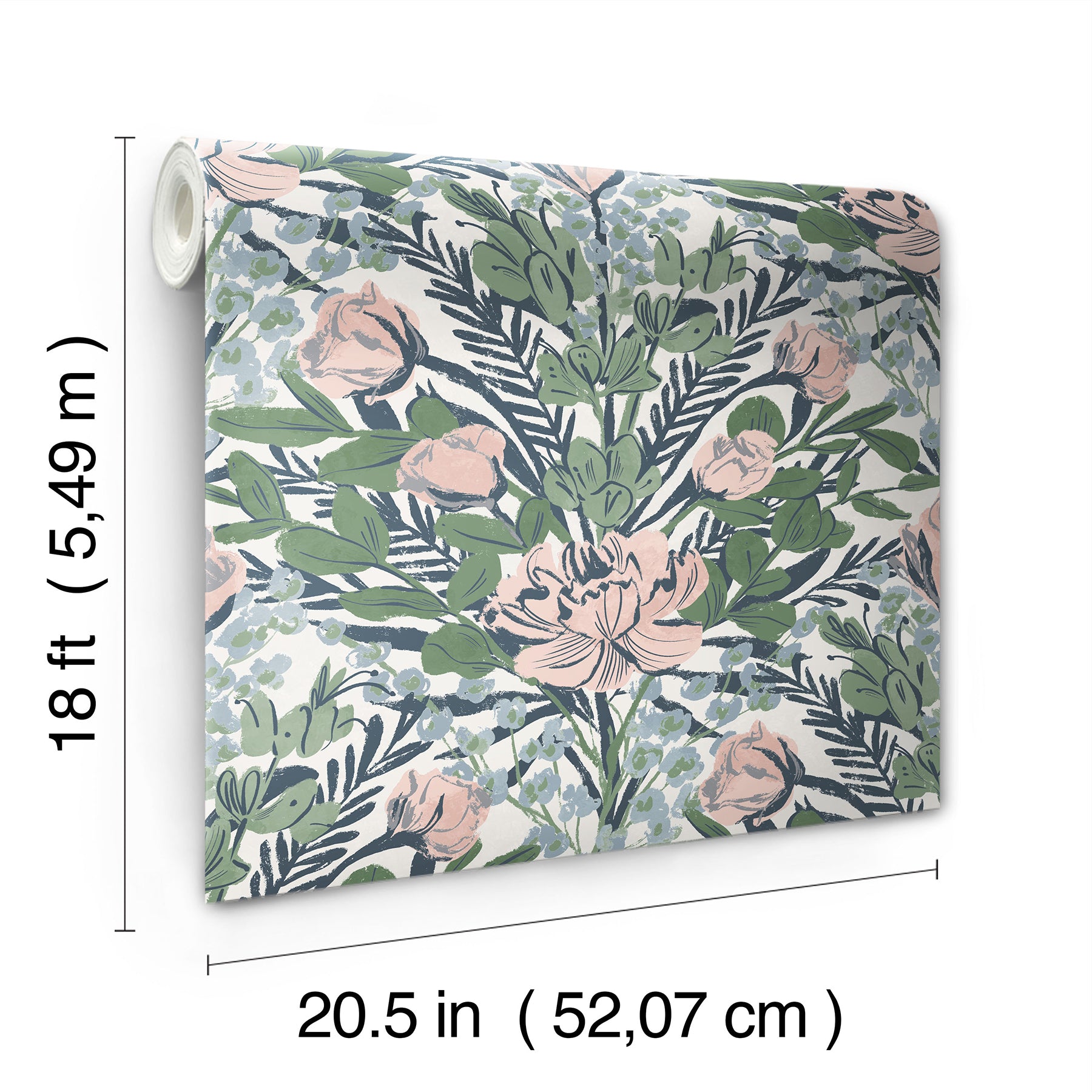 Moody June Blooms P&S Wallpaper - dimensions