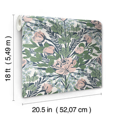 Moody June Blooms P&S Wallpaper - dimensions