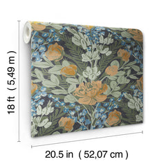 Moody June Blooms P&S Wallpaper - dimensions