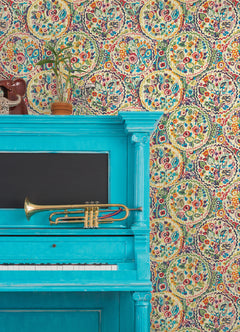 Camille Peel and Stick Wallpaper in a room setting