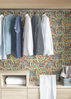 Camille Peel and Stick Wallpaper in a room setting