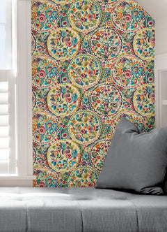 Camille Peel and Stick Wallpaper in a room setting