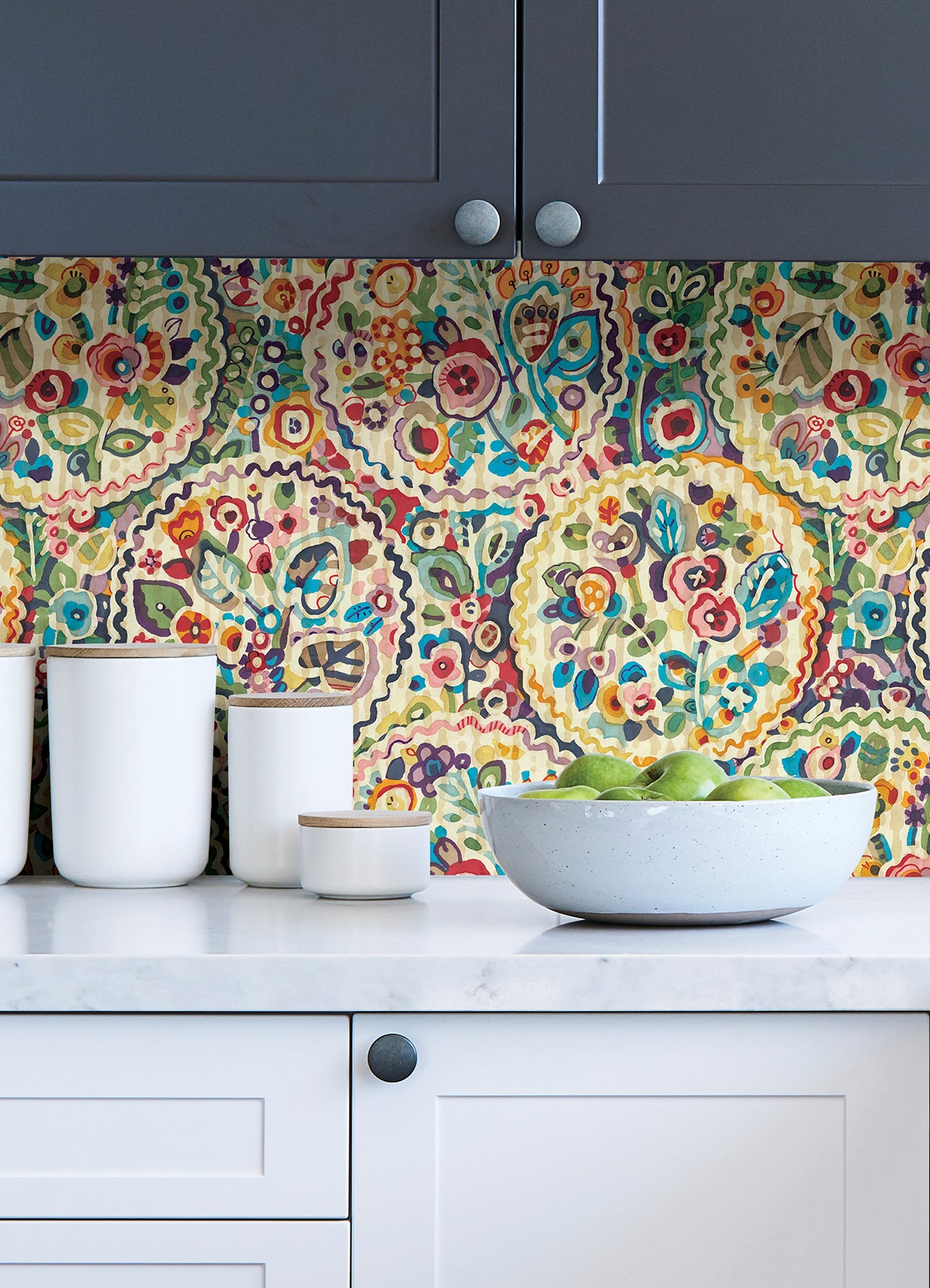 Camille Peel and Stick Wallpaper in a room setting