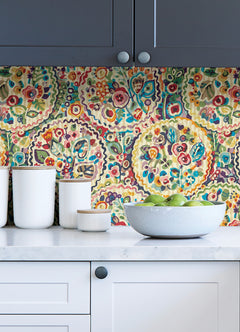 Camille Peel and Stick Wallpaper in a room setting