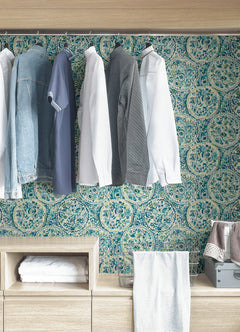 Camille Peel and Stick Wallpaper in a room setting
