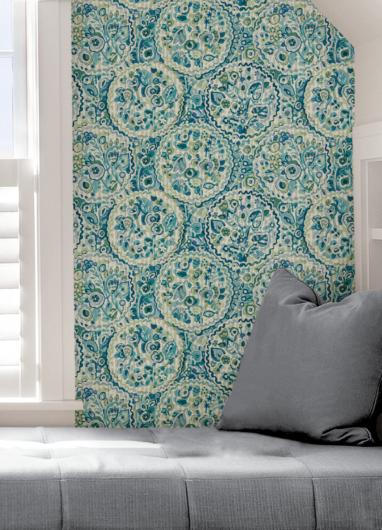 Camille Peel and Stick Wallpaper in a room setting
