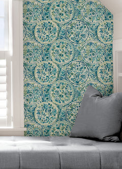 Camille Peel and Stick Wallpaper in a room setting