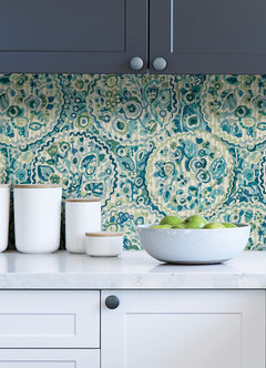 Camille Peel and Stick Wallpaper in a room setting