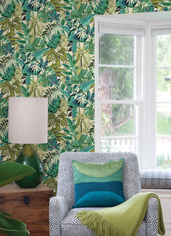 Feuilles P&S Wallpaper in a room setting
